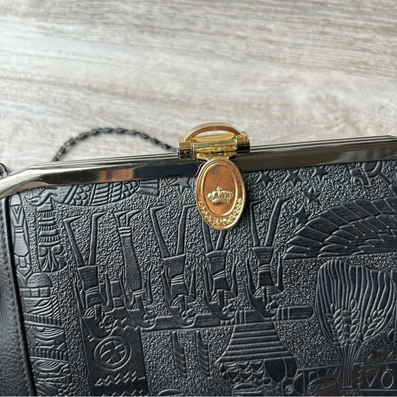 Japan Brand Faux Leather Egyptians Art Chain Clutch Shoulder Bag - Picture 3 of 15